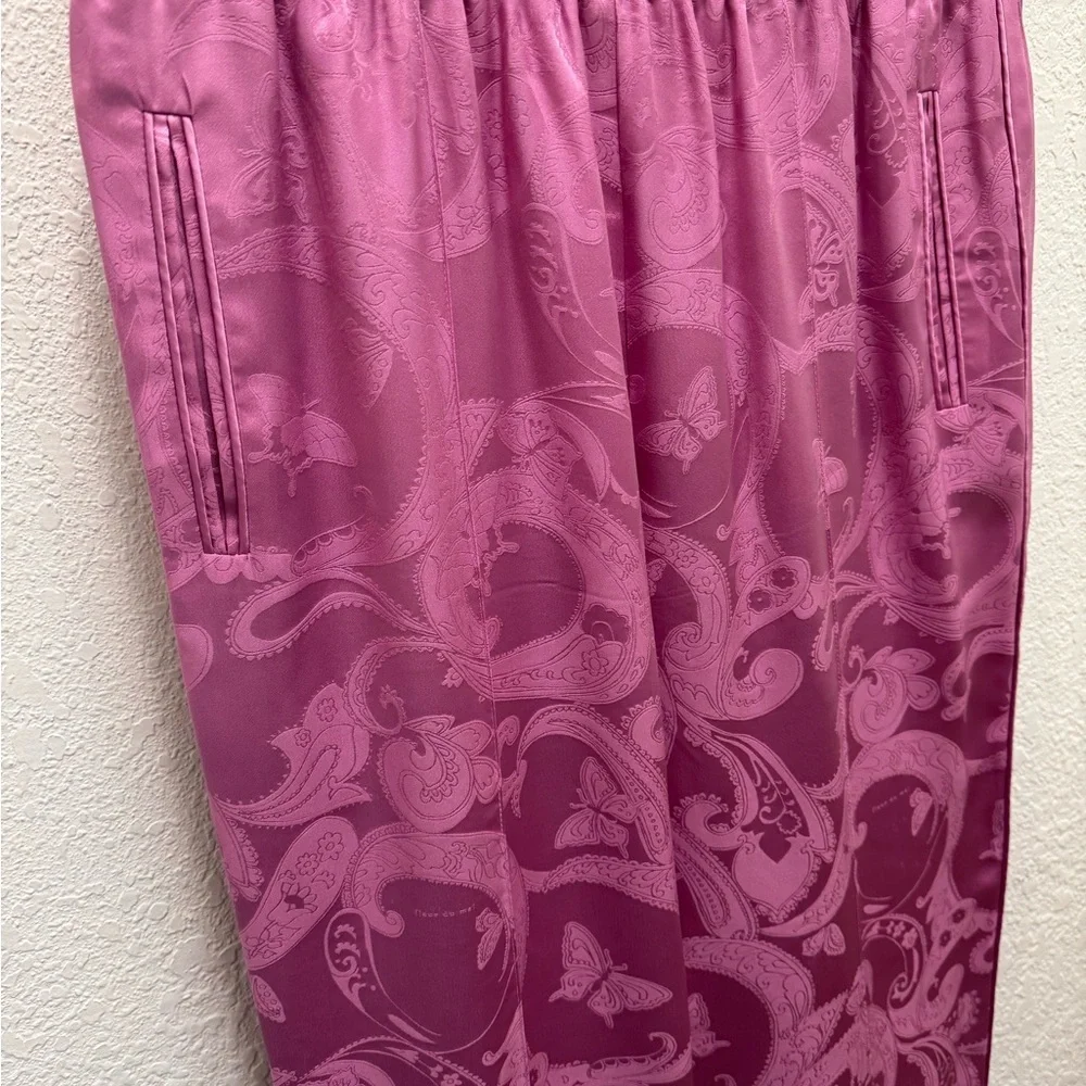 Fleur Du Mal Pajama Track Pant in Azalea Paisley Jacquard Elastic Waist‎ Size M - Picture 6 of 15
